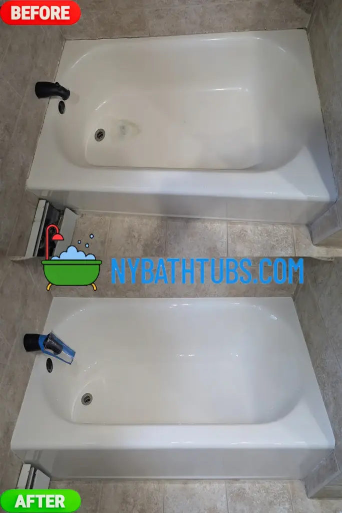 Bathtub refinishing cost NYC – cracked tub repaired and reglazed
